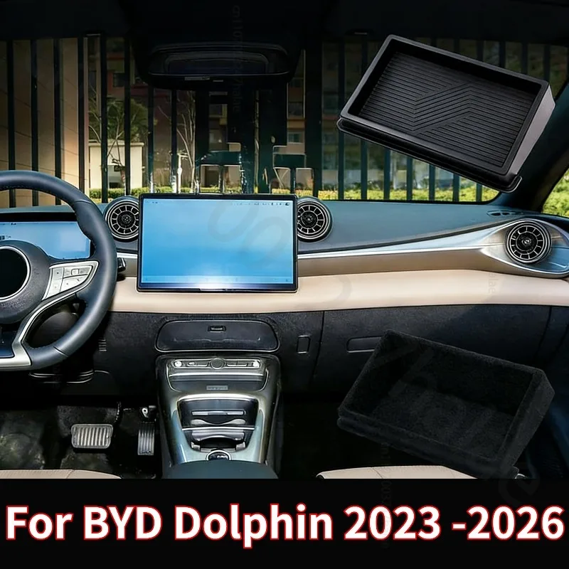 Behind Screen Storage Box Non Slip No Rattle Fit Accessory Easy Clean Practical Scratch-Proof For BYD Dolphin EV 2023-2026