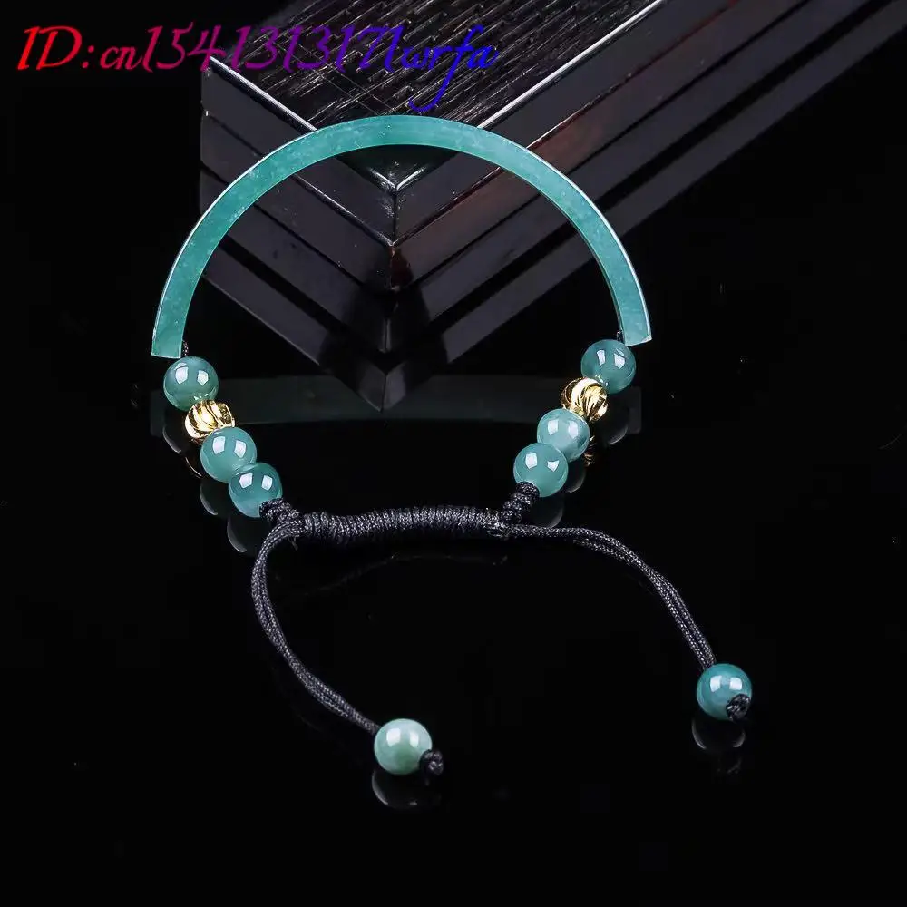 ميانمار الجاديت سوار إكسسوارات منحوتة الأحجار الكريمة الطبيعية البورمية اليشم الإسورة التعويذات موضة هدايا للنساء مجوهرات حقيقية #4