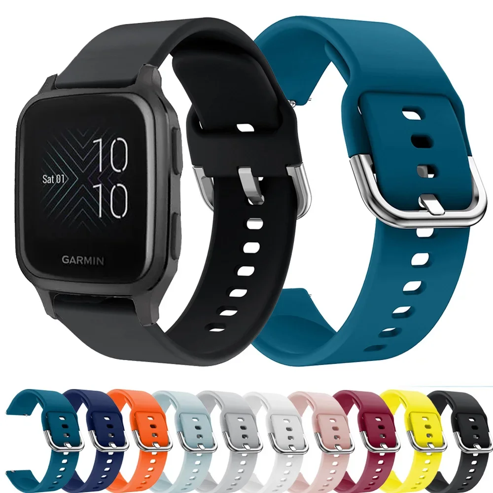 

For Garmin Venu sq / Venu Strap Move 3 Luxe / Style 20mm Watch Band Quick Release Watchbands Wristband Silicone Bracelet ремешок