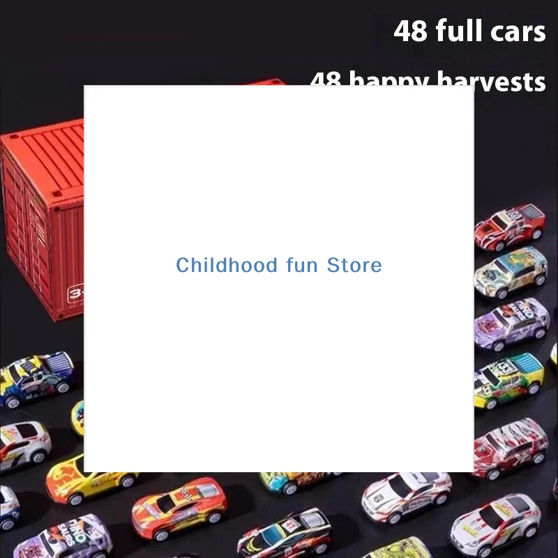 

48Pcs Boy Engineering Car Set Container Simulation Alloy Car Model Inertia Pull Back Mini Car Toy Birthday Gift