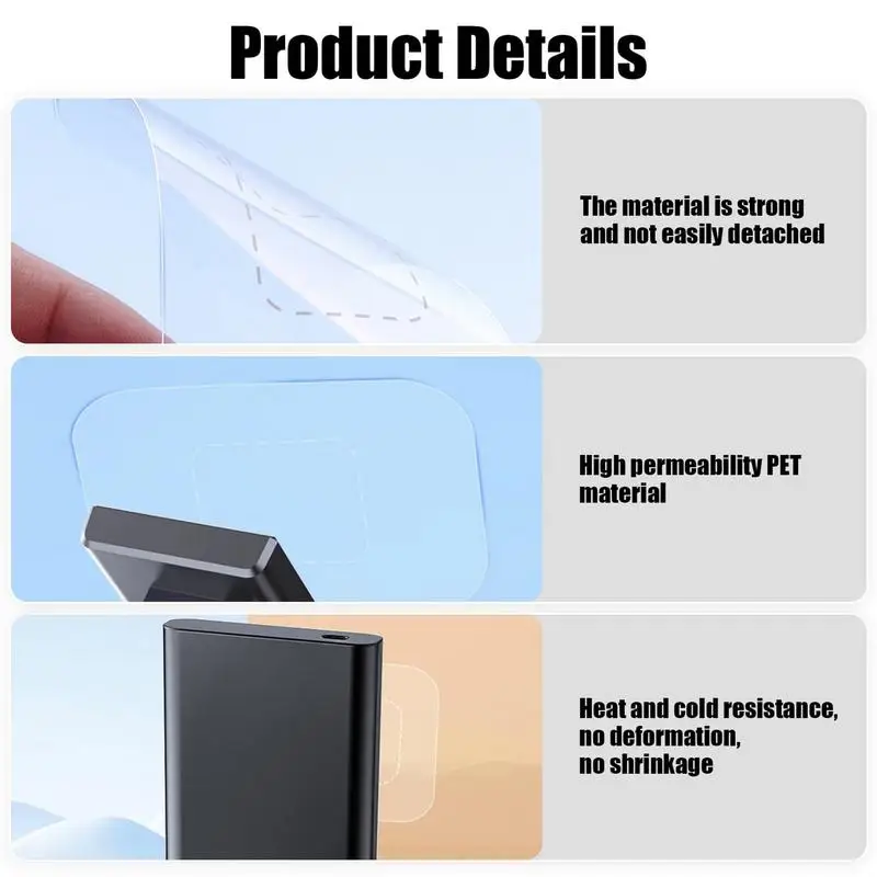 6pcs Static Stickers For Dashcam HUD Multifunctional Glass Adsorption Film For Car Windshields Sun Protection Decals view 3