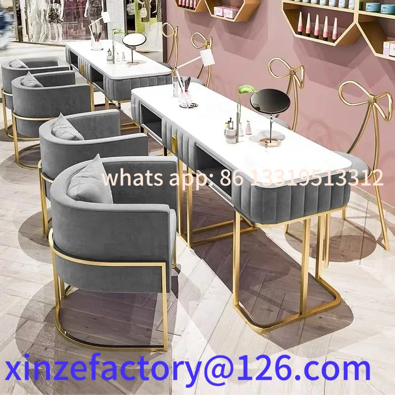 

Customizable professional marble manicure table, salon furniture