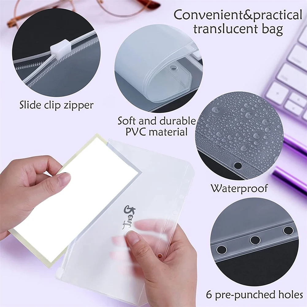 Geldenveloppen voor budgettering, 34 stuks A6 budgetbinderportemonnee met geldenveloppen, A6 bindmiddel voor het besparen van enveloppen