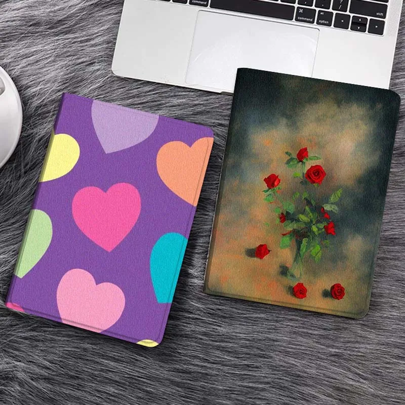

Colorful Heart Pattern Cartoon Tablet Case For Samsung Tab Galaxy S6 S11 A A7 A8 A9 A11 10.1 10.4 10.5 Plus Lite Gift