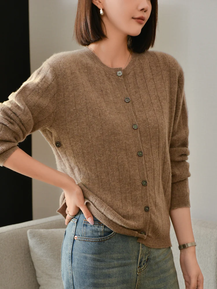 ใหม่ผู้หญิงแคชเมียร์เสื้อสเวตเตอร์ถักฤดูใบไม้ผลิฤดูใบไม้ร่วงยอดนิยมสบายๆเสื้อกันหนาวนุ่มอบอุ่น 100% Merino ขนสัตว์เสื้อถักง่ายเสื้อเกาหลี