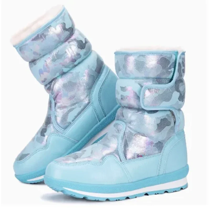 

Plucked parent-child winter children's fur integrated snow boots