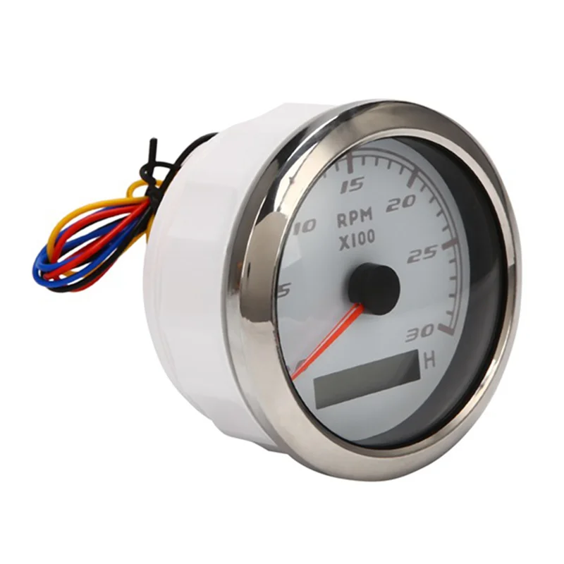 

AU04 -Red Backlight LCD Marine Tachometer 85Mm 0-3000 RPM Speedometer Hour Meter 12V/24V Odometer