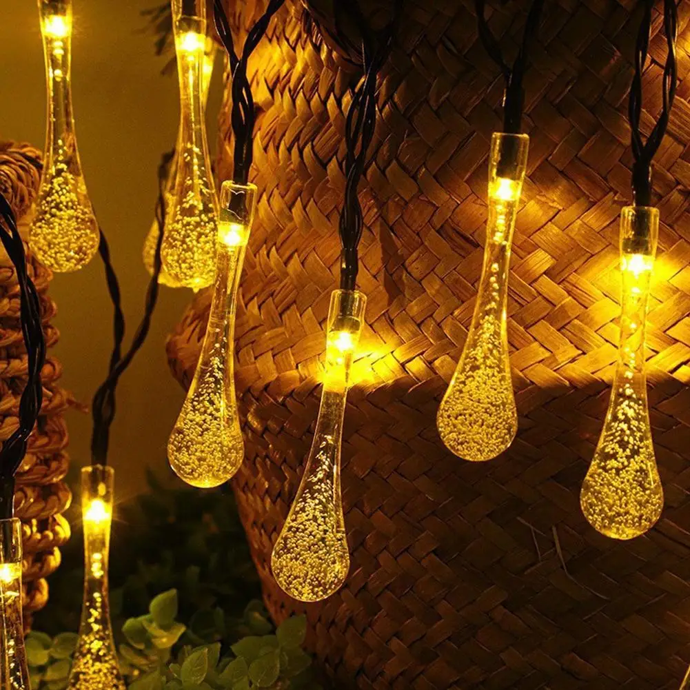 

Капли воды, солнечные гирлянды, водонепроницаемые уличные гирлянды, рождественские огни, свадебная вечеринка, украшение для сада, фея X9N8