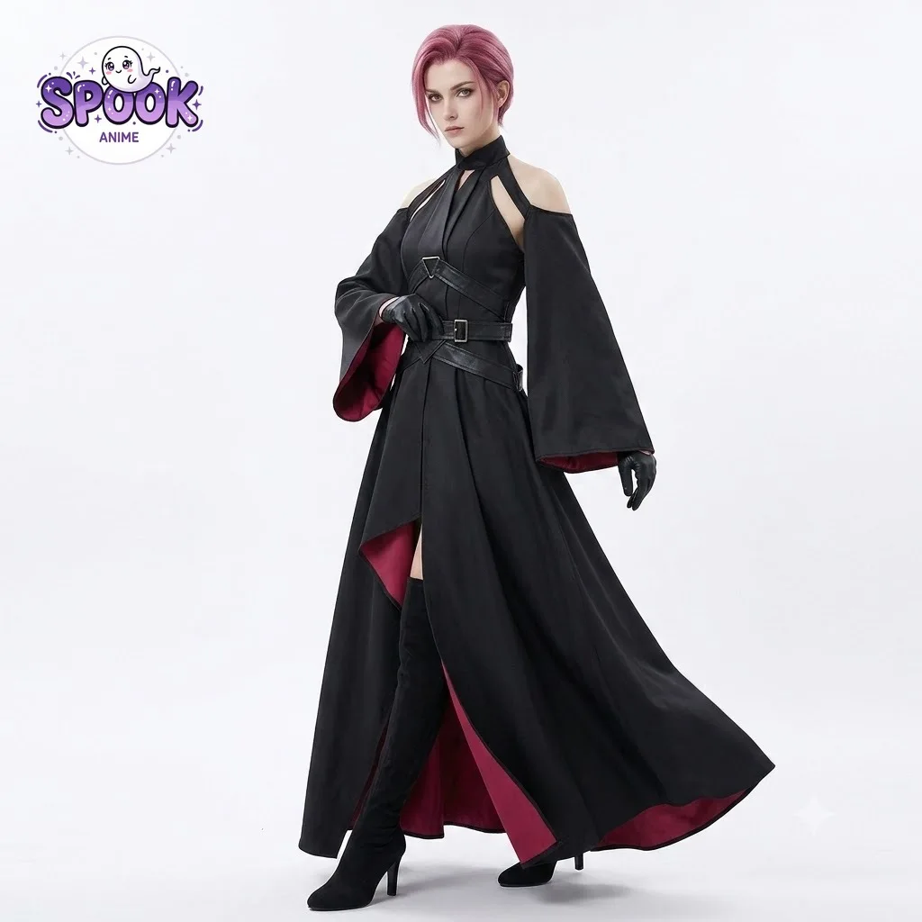 Black Dress Velvet Cosplay Ribbon Hero Full Set Role Play Uniform Outfit for Women Halloween Party Anime Stage Show Carnival