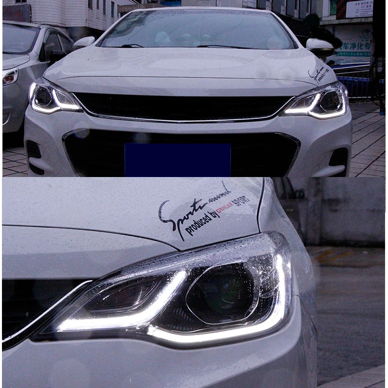 Head Lamp For Chevrolet Cavalier Headlight Angel Eyes 2016-2019 LED Light Bar Q5 Bi Xenon Lens H7 Xenon Day Light