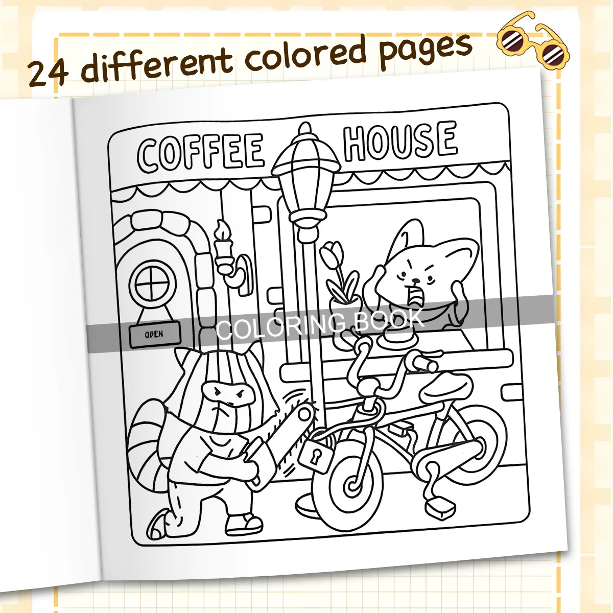 CRIMINALLY CUTE FUN E FACILE Libro da colorare per studenti, adolescenti e adulti, quaderno per schizzi che raffigurano varie scene di crimine