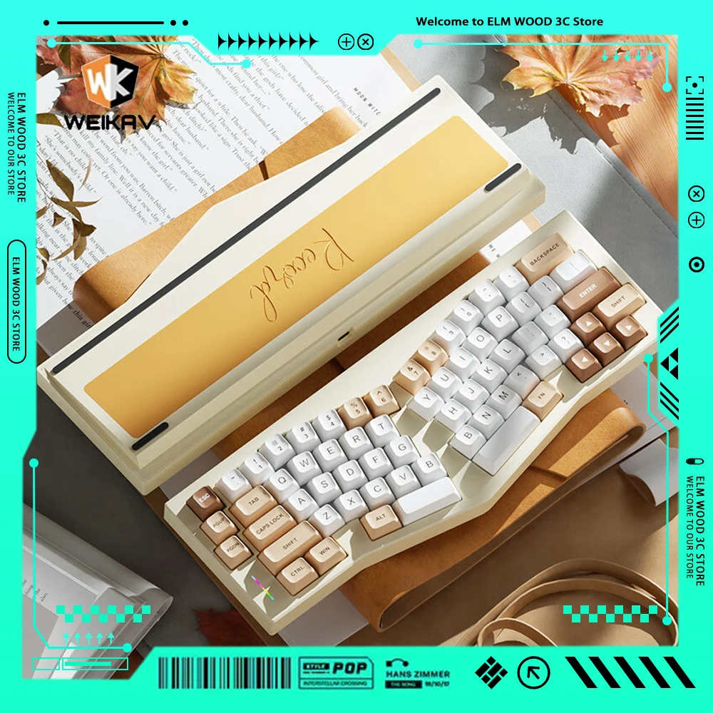 

Upgraded Weikav Record Alice Mechanical Keyboard Kit Tri Mode Aluminium Alloy RGB Customized Gaming Keyboard Kit For Win Office