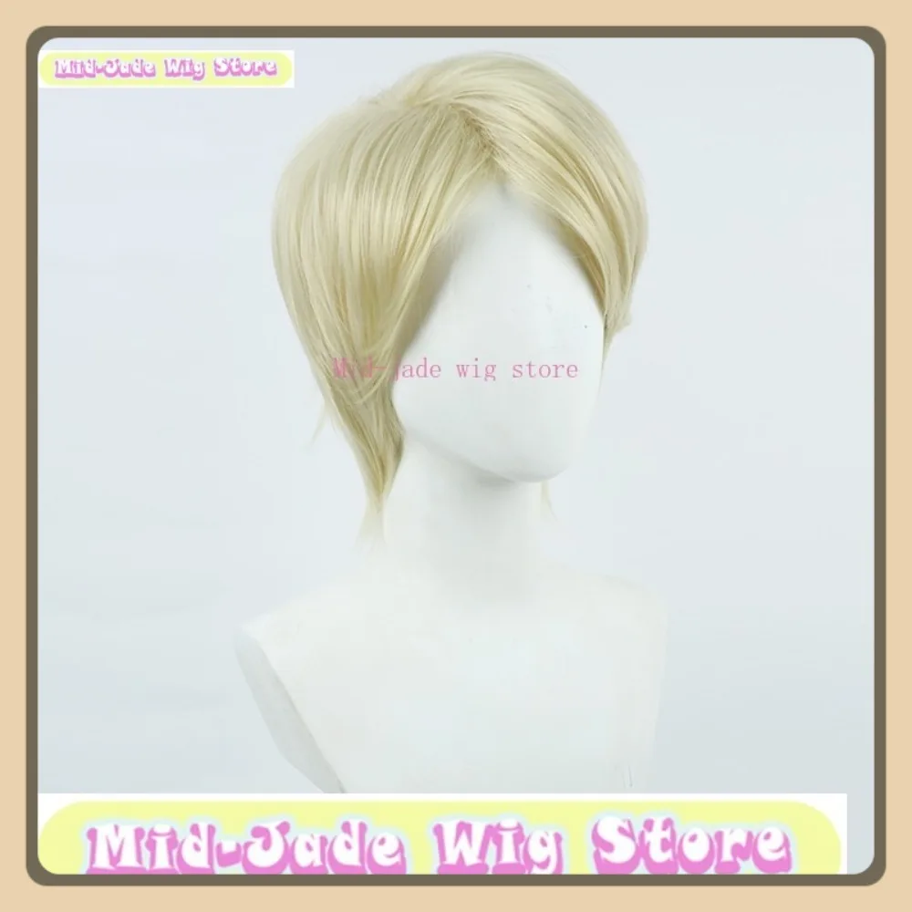 منتصف اليشم شعر مستعار مخزن الهوية الخامس المحنط شعر مستعار تأثيري أنيمي لعبة لعب الأدوار هالوين زي حفلة الدعائم الشعر الاصطناعية #3