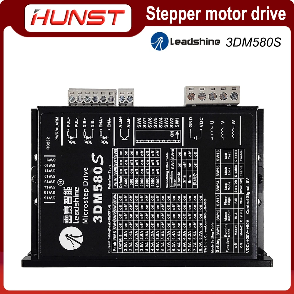 HUNST Leadshine 3DM580S 3 Phase Stepper Driver for Nema 23 Nema 34 57 86 Stepping Motor CNC Engraving Machine.