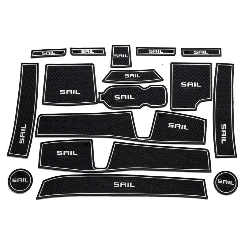 For 2015-2018 Chevrolet Sail 3 3D Rubber Mat Door Slot Pad Cup Cushion Groove Mat Lnterior Anti Slip Mat  Car Accessories