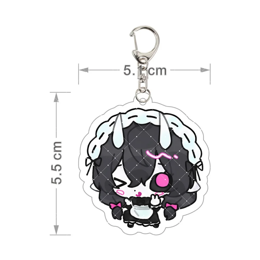 5.5cm The Freak Circus Acrylic Keychain Chibi Maid Figure Bag Pendant Pierrot Harlequin Jester Doctor Anime Keyring Gift Decor