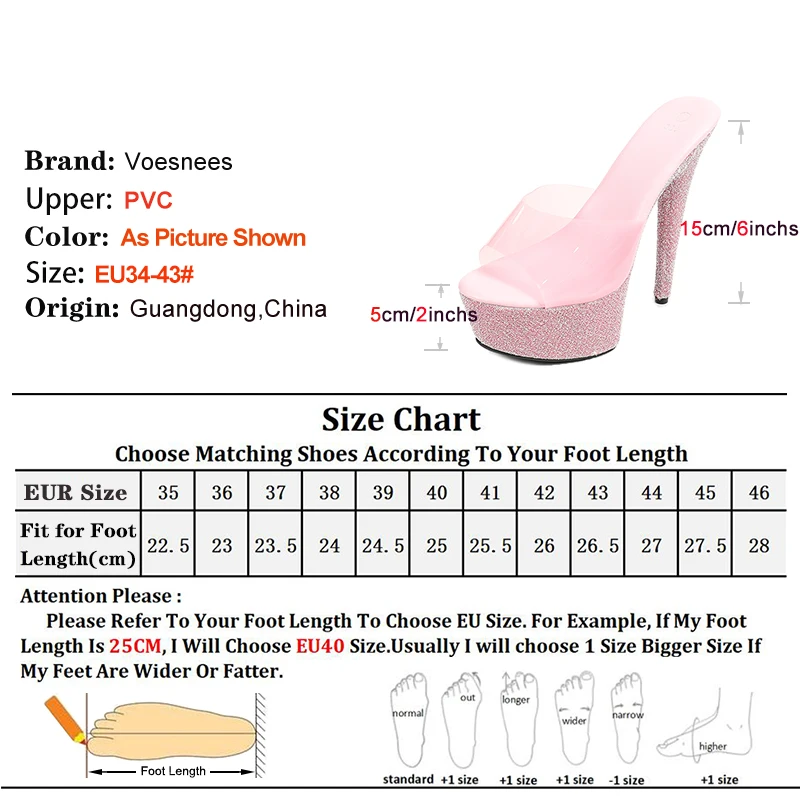 Black Women Slippers 15CM Stiletto Slip On Summer Thick Bottom Sandals Fetish Nightclub Slides High Heels Sexy Striptease Shoes