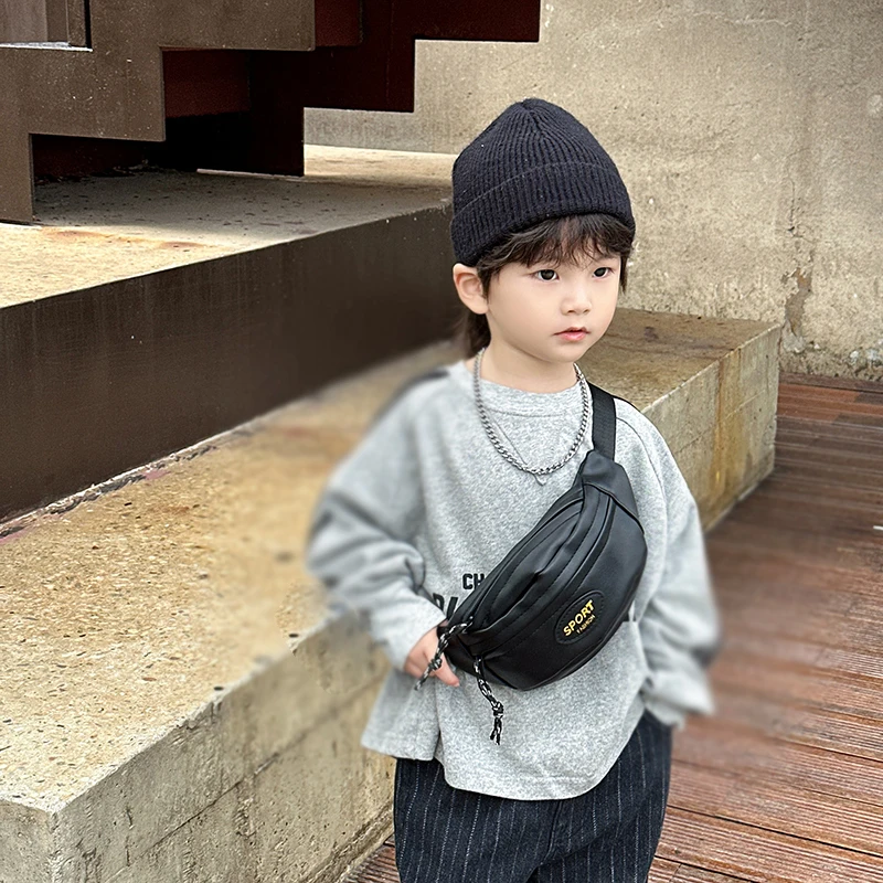 Boys Waist Bags 2024 New Kids Leisure Solid Color Single Shoulder Bag For Children Cute Crossbody Chest Bag Belt Waist Packs