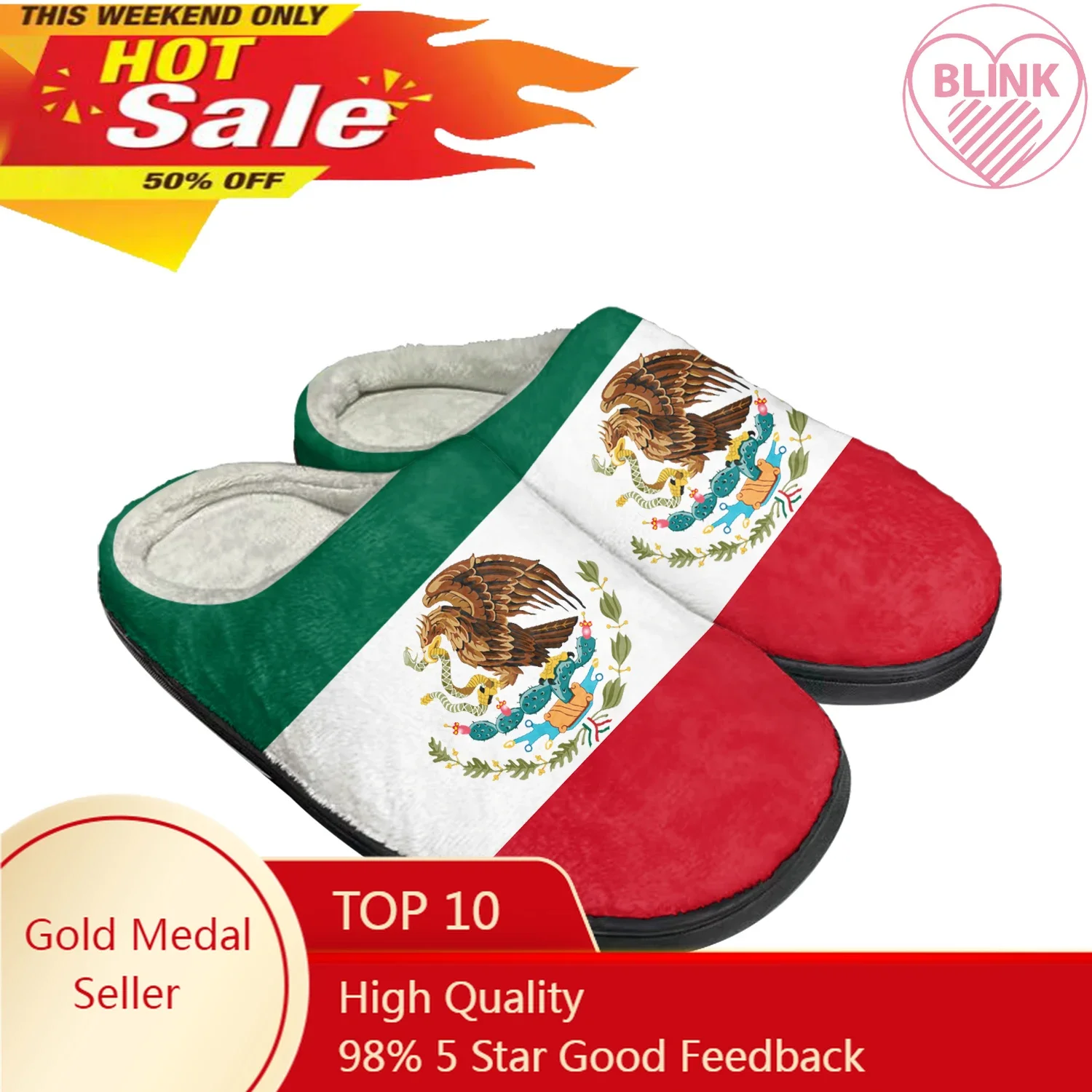 

mexican Flag Home Cotton Custom Slippers Mens Womens Sandals mexico Plush Bedroom Casual Keep Warm Shoes Thermal Slipper