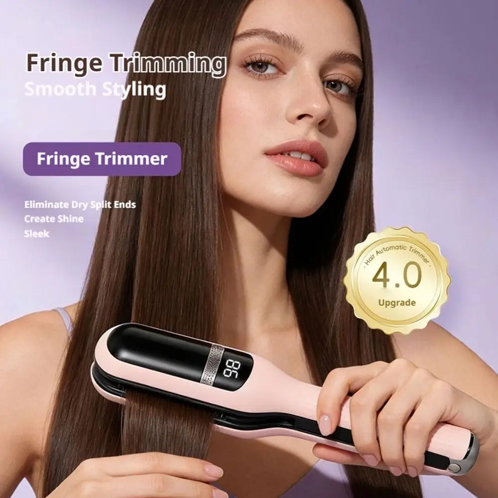 充電式枝毛カッター、内蔵コーム、ステンレス製ダブルブレード、ledディスプレイ、ワンクリックサロンヘアスタイリングツール