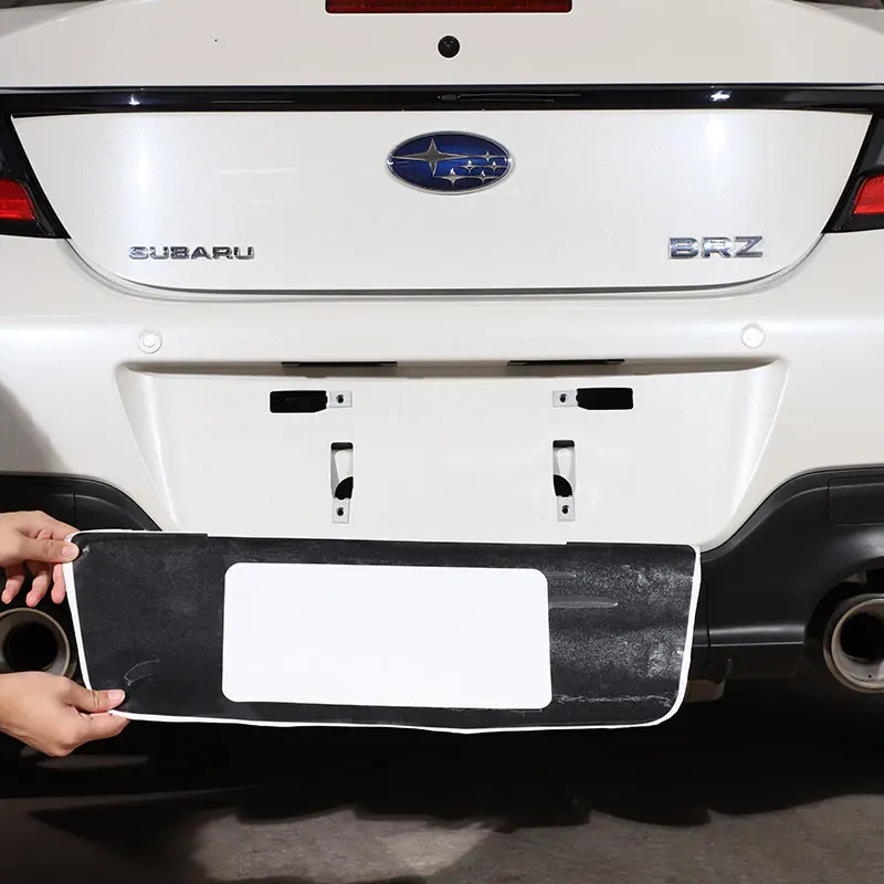 For Subaru BRZ 2022-2023 PVC Black Car Wrap Vinyl Film Black Car Rear License Plate Frame Decal Stickers Car Accessories