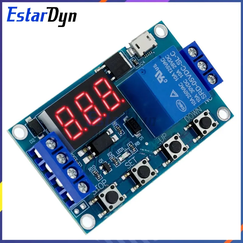 Estardyn-Módulo de relé de 6-30V, interruptor de temporizador, ciclo de retardo ajustable, Control de encendido/apagado para Arduino, electrónica DIY