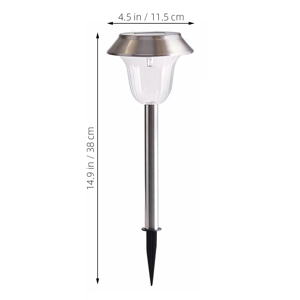 

Solar LED Decorative Lights Garden Outdoor Lighting Stainless Steel Ground Plug Warm White for Patio Yard Pathway Lawn Landscape