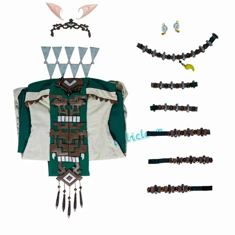 فستان أسطورة دموع المملكة الأميرة زيلدا التأثيري أقراط أنيقة أحذية شعر مستعار مقاس مخصص زي الهالوين للنساء