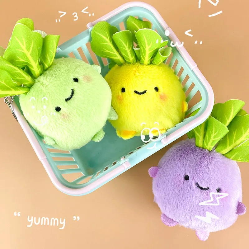 Dessin animé légumes famille grande tête légumes poupée pendentif mignon trois couleurs radis légumes champignon peluche poupée jouets pour les enfants