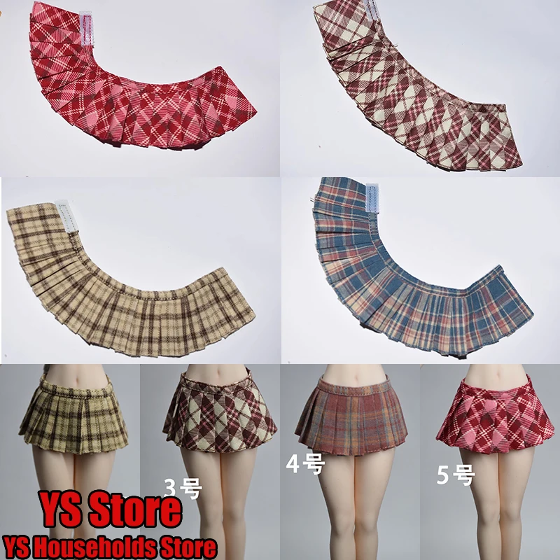

Super Short Skirt 3.5cm Mini Jk Plaid Pleated Dress Toys Accessory for 1/6 Scale Female Action Figure 12" Tbleague Body Decors