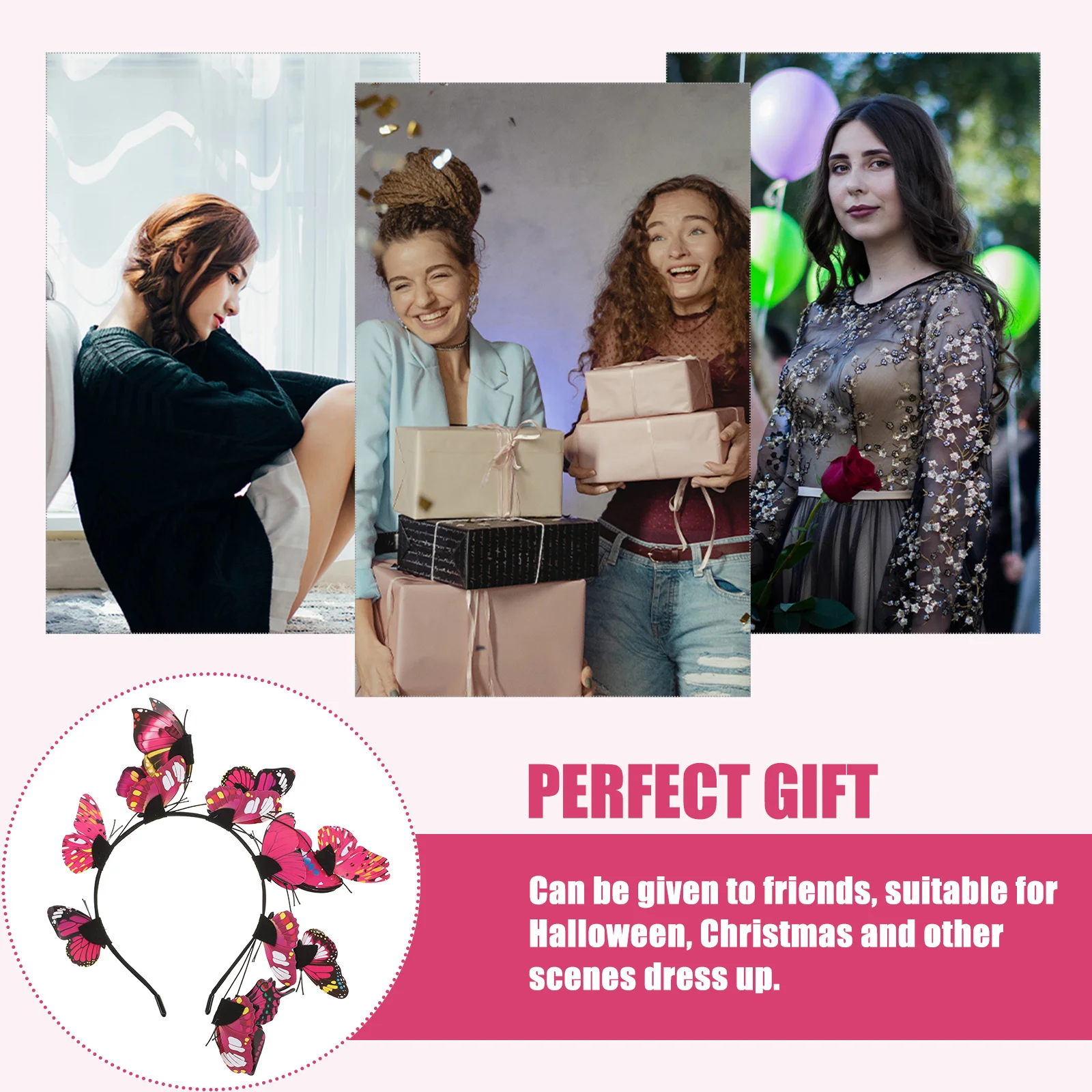 

1pc Delicate Festival Headdresses Party Decor Headdresses Creative Headband Butterflies Hairband Photo Props Performance