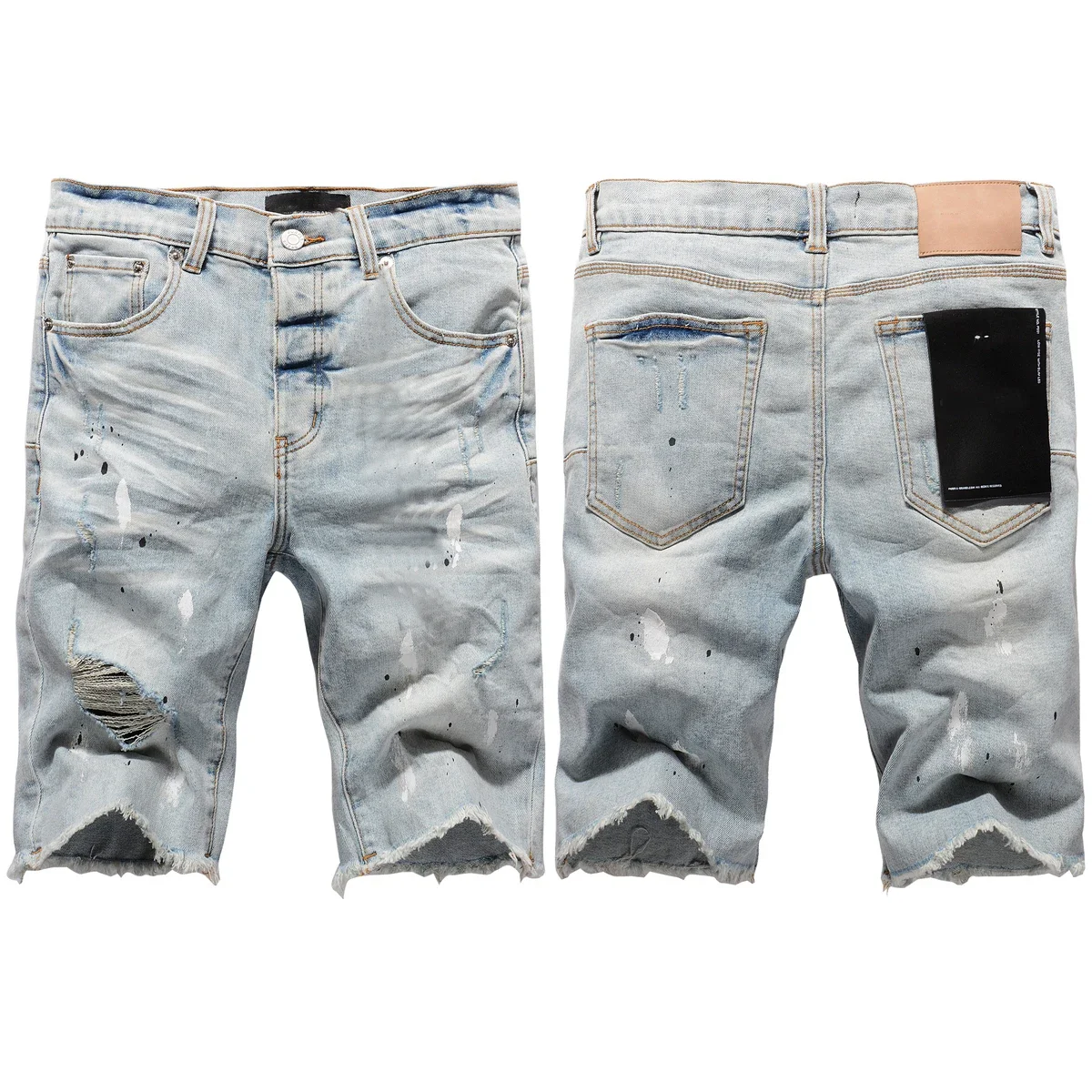 

Summer Daily Casual Denim Shorts Men's Women's High Street Popular Solid Color Pants Personality Jeans