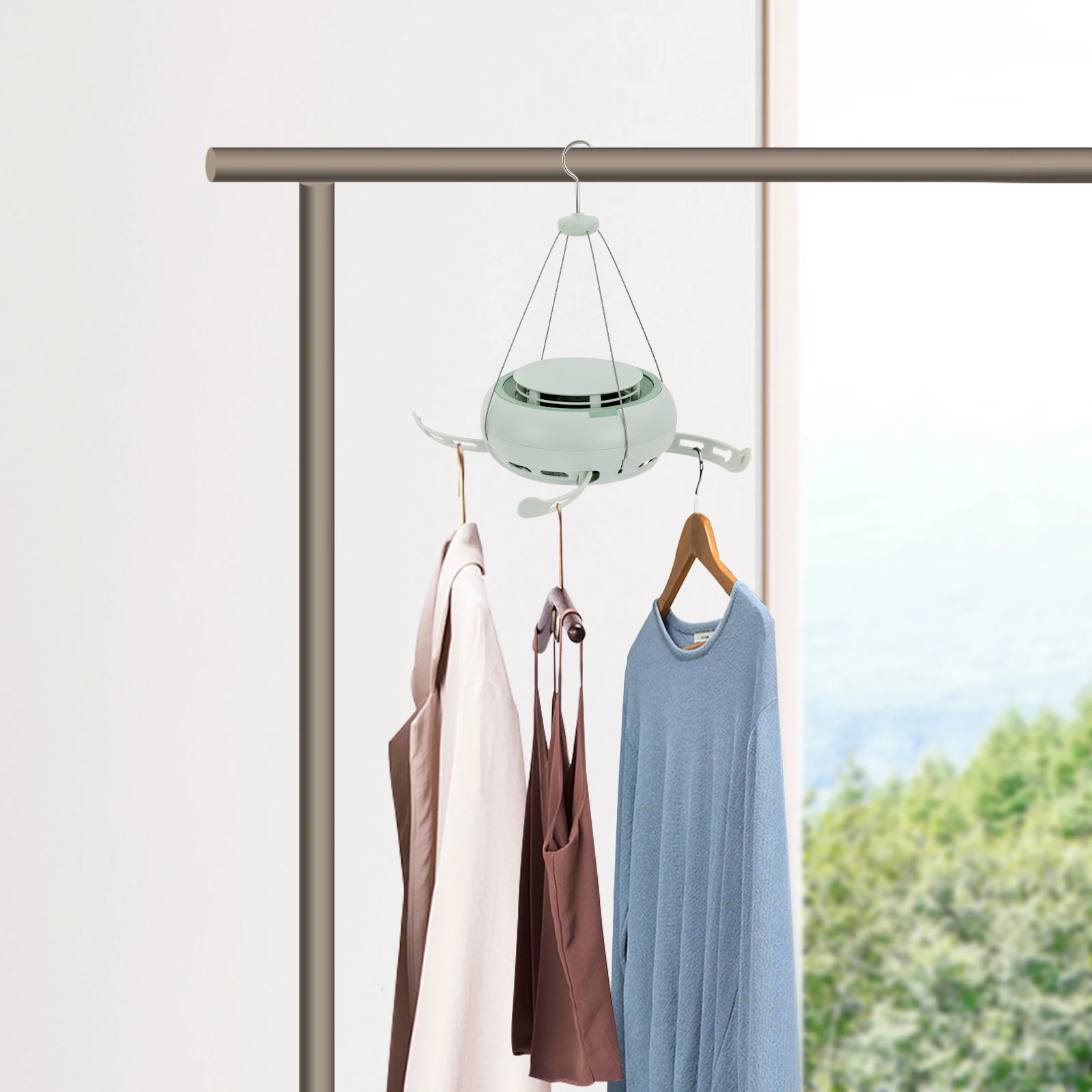 

Мини-многофункциональная сушилка, портативная сушилка для одежды, сложенная электрическая сушильная машина, 10 крючков с зажимами, 4 бактерицидных лампы, домашняя стирка