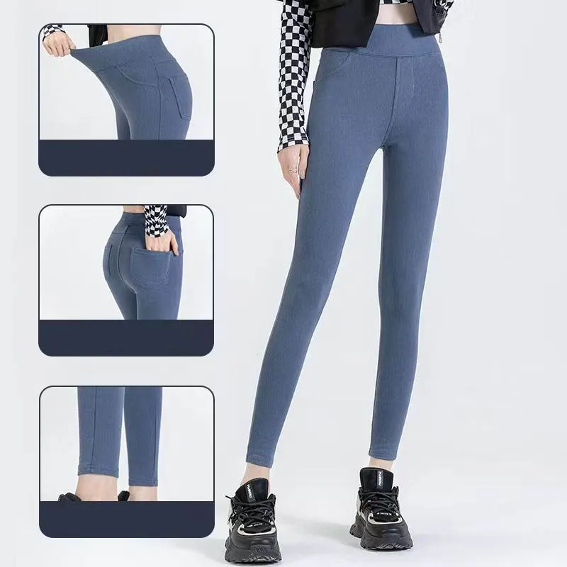 Hiver crayon pantalon Thichen mince femme polaire thermique Strench OL dame maigre mince pantalon femme vêtements Legging nouveau