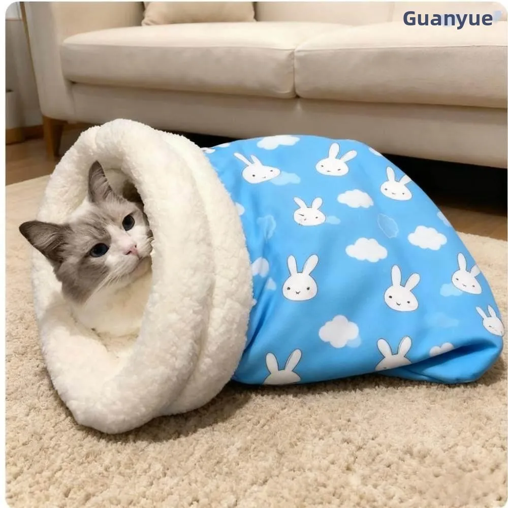 

Теплая съемная лежанка для собак, зимняя, для дома, в форме S-образного мешка, в скандинавском стиле, многослойная, кофейного цвета, с узорами животных