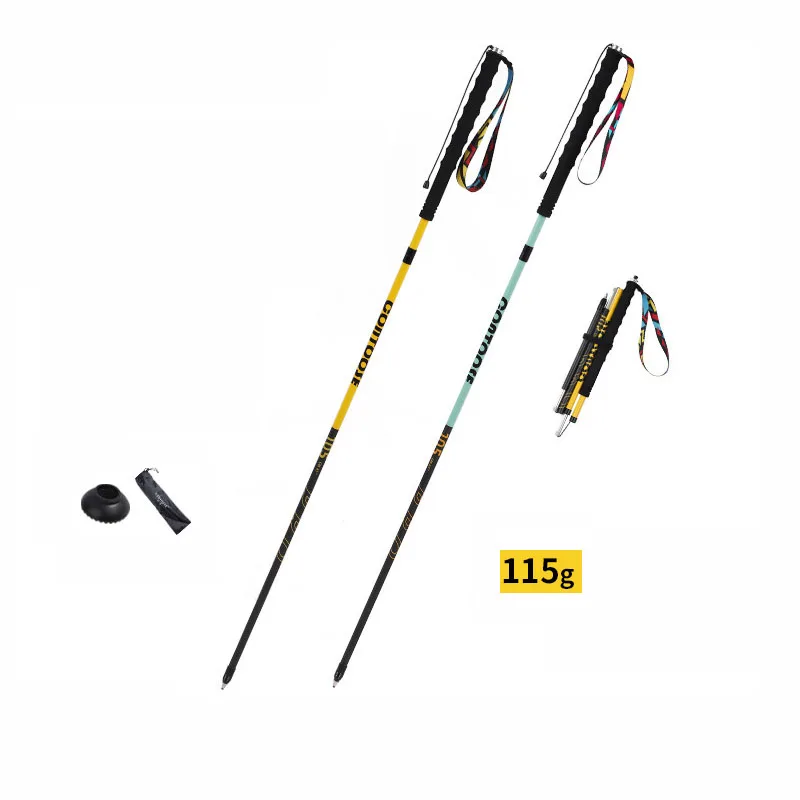 

115 120g 130g Carbon Fiber Folding Trekking Poles - Lightweight Hiking Sticks For Trail Running & Mountaineering 145g 150g