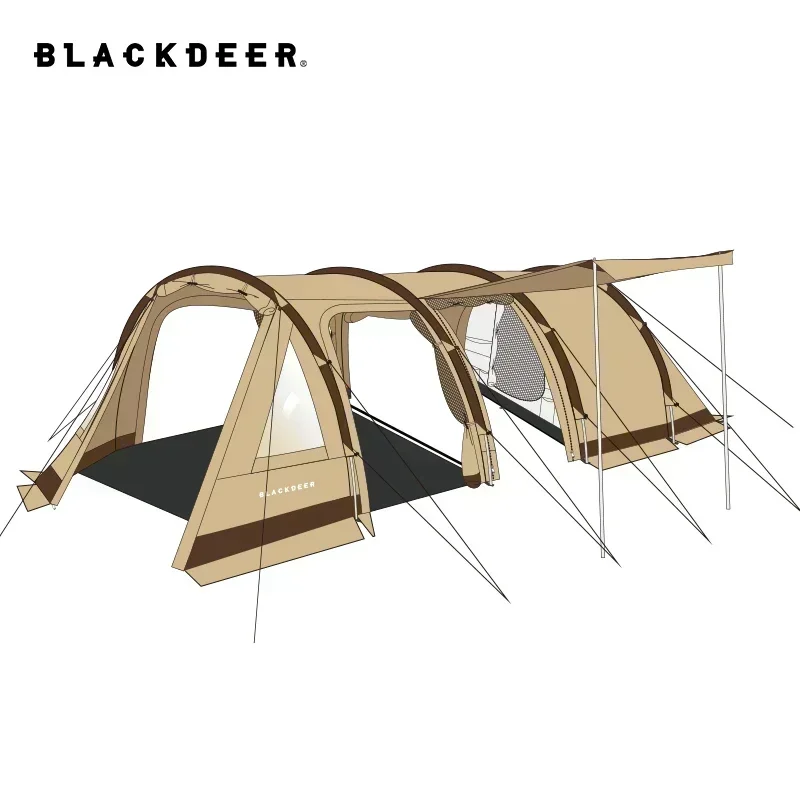 BLACKDEER Camping Equipment Multi-room Tent 6 Person Giant Carp Pro Festival Light Weight Events and Parties Travel Beach Awning