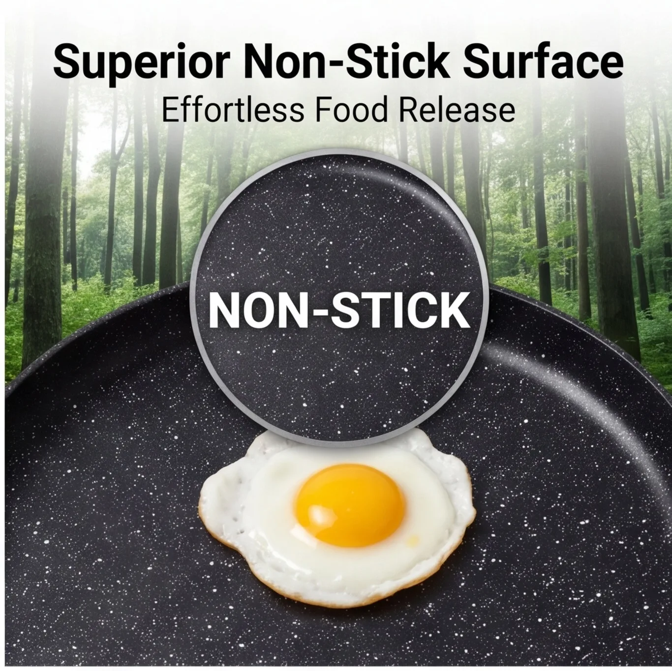 Stone-Coated Pizza Pan, Non-Stick Skillet for Eggs Steak Pancakes, Crepe and Egg Dumpling Cookware