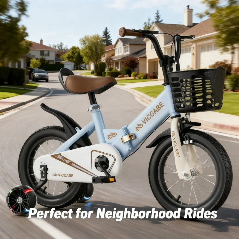 

Light Blue Foldable Children's Bicycle for Girls And Boys 2-3 Years Old 5 Years Old 6 Years Old 9 Years Old Sports Bike Ki