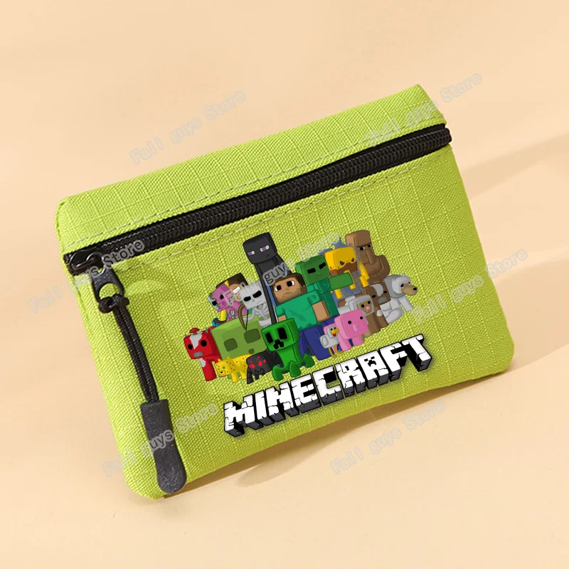 Miner Crafting Pixel Canvas Wallet Mini Cartoon Coin Purse Zipper Money Pouch Credit Card Holder Kawaii Key Storage Bag Gifts view 6