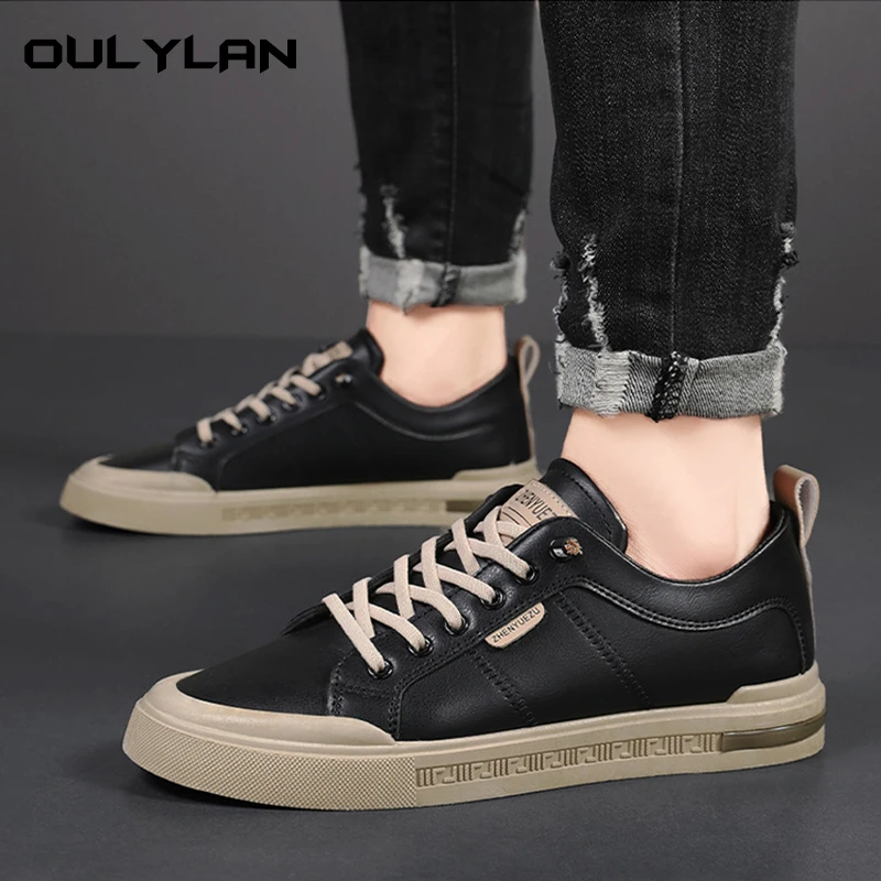 

2025 Trendy Casual Sneakers Round Toe PU Material Durable Soft Sole Breathable Mesh Lining Low Top Elastic Closure