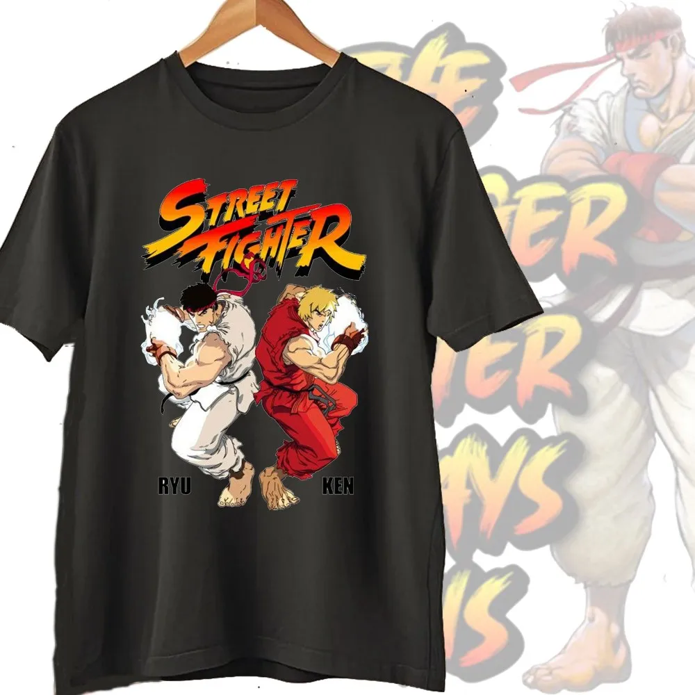 

Мужская футболка с коротким рукавом 90-х годов Street Fighter, классическая ретро-каратэ, популярная мужская и женская хлопковая футболка Four Seasons