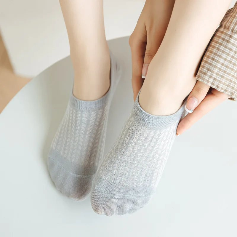 10Pairs Women Ultra-Comfortable No-Show Socks Breathable Lightweight Soft High Quality Boat Sock Solid color Kawaii  female sox