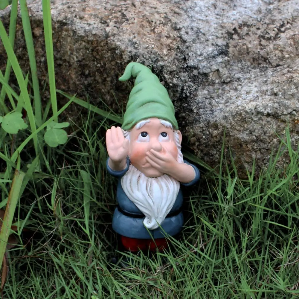 1 Set Resin Dwarf Sculptures Cartoon Creative Garden Elf Statues Waterproof Personalized Gnome Figurines Flowerpot