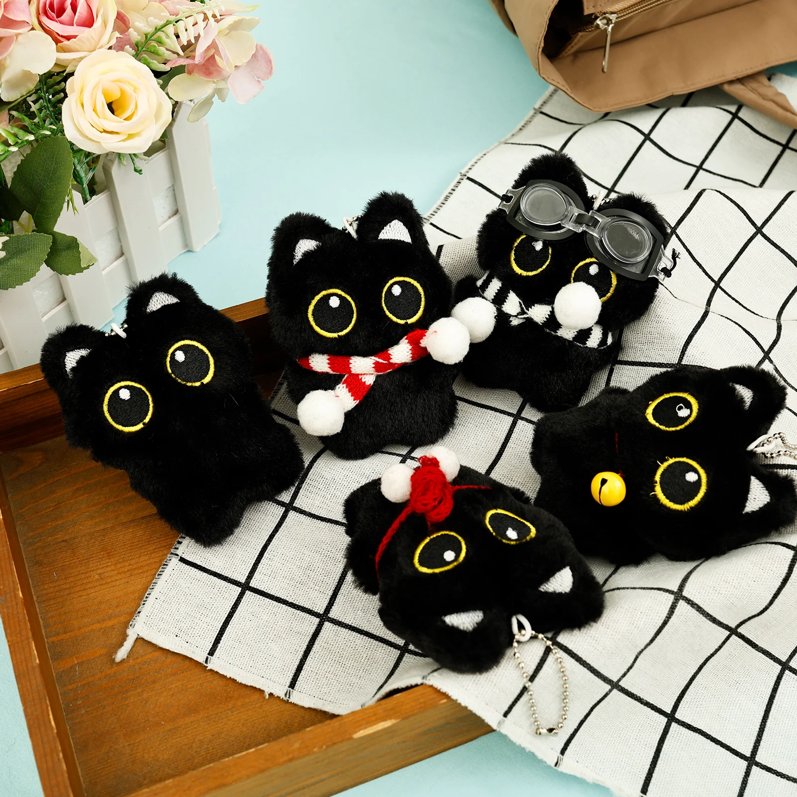 

12/1 шт., плюшевая кукла, кулон, милый кот, плюшевый брелок, кукла, подвеска для сумок, рюкзаков, кошельков, декоративные подарки на день рождения для детей