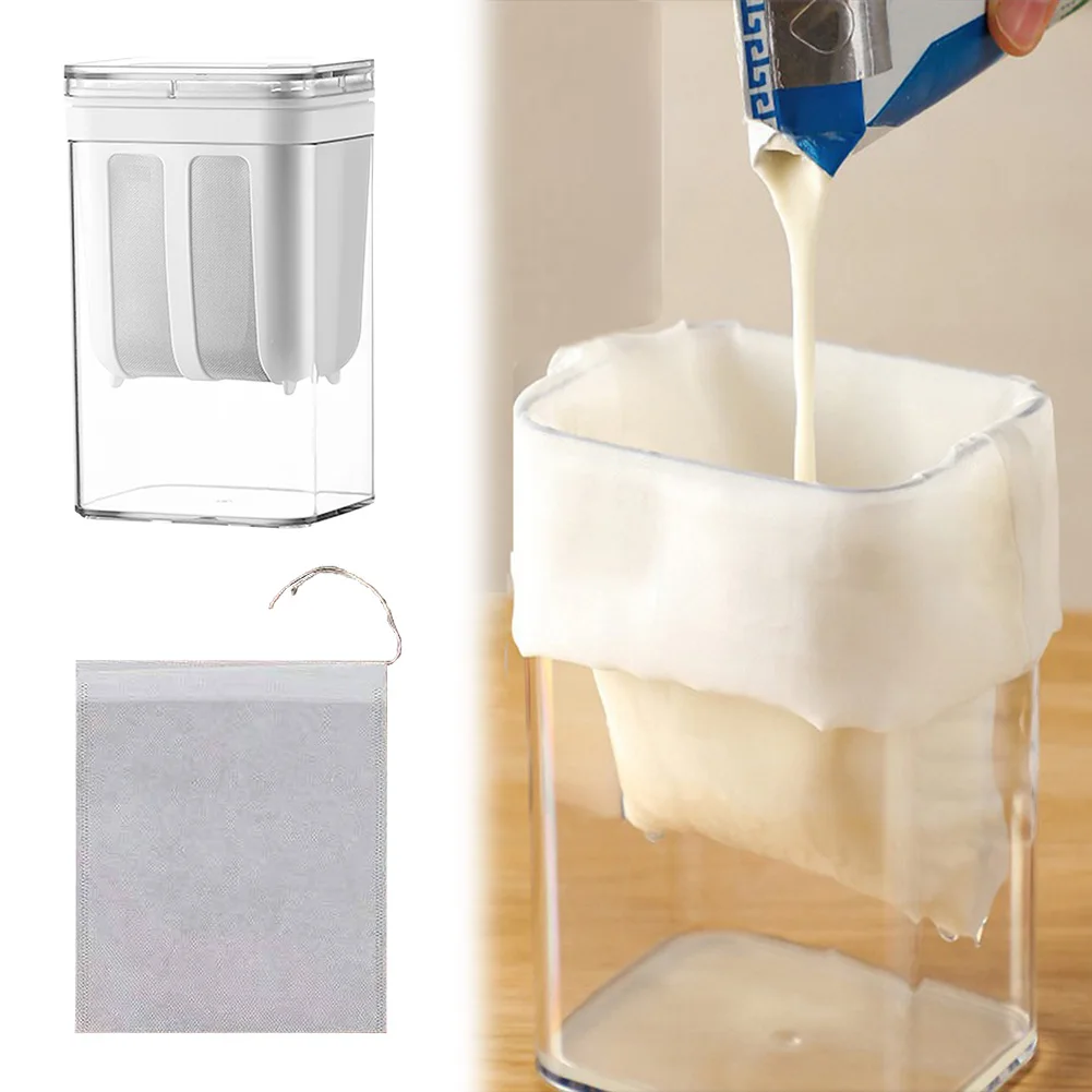 

Фильтр для йогурта 1100 мл, мульти-фильтр для приготовления йогурта, мешок с мелкой сеткой и крышкой, инструменты для разделения сыра, сепаратор влаги сыра