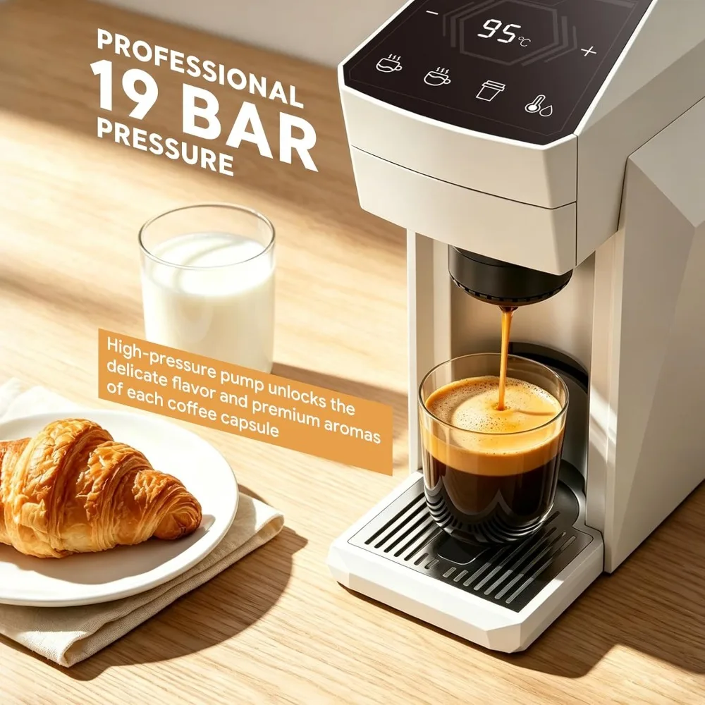 icafilas 3 in 1  Capsule Coffee Machine ME2406 Small Size Fit Dolce gusto Nespresso Capsule Ground Coffee 19Bar Hot/Cold