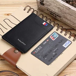 Card Holder Male Leather Vertical Ultra-Thin Card Holder Business Card Holder  Driver’s License Leather short Wallet