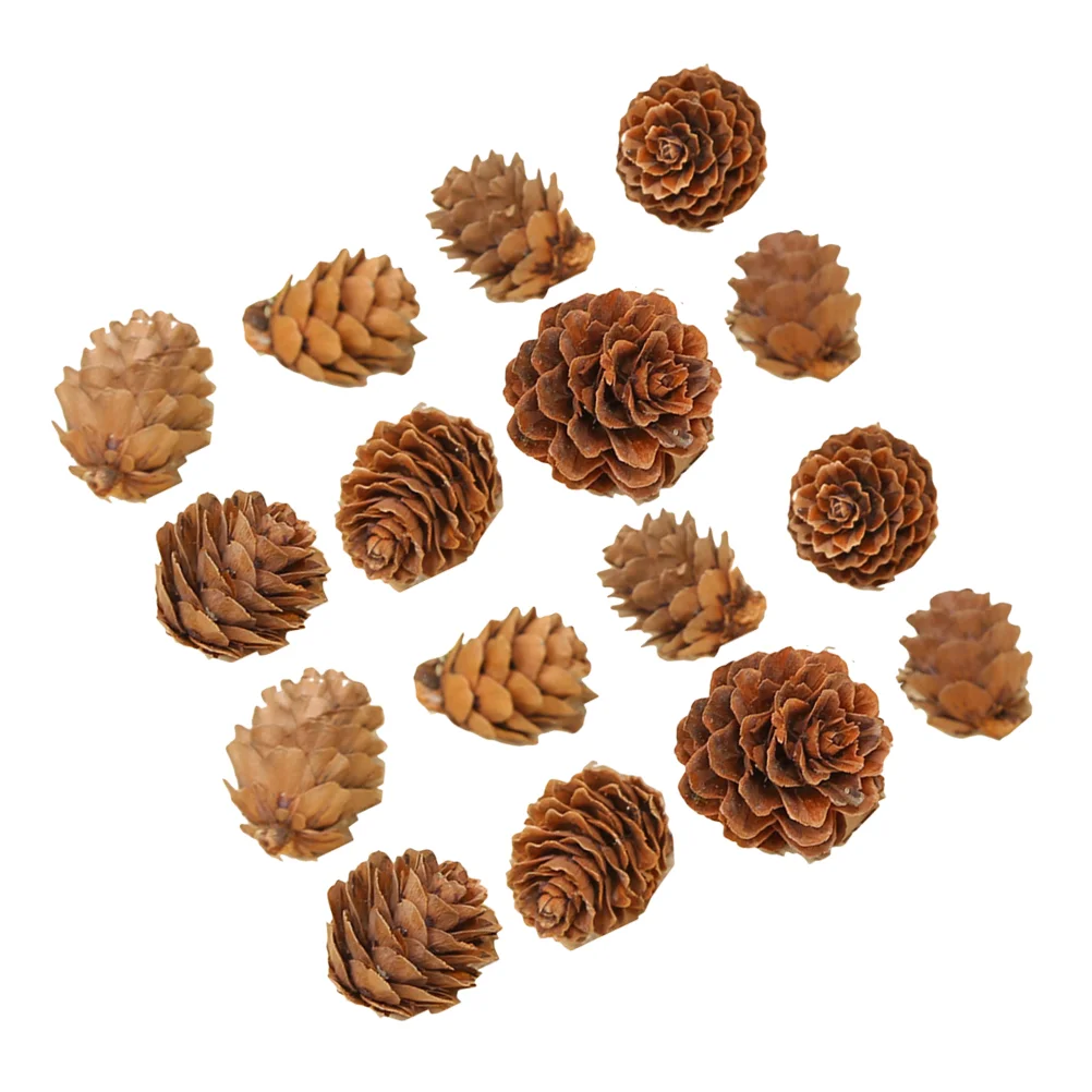 100 Pcs Songhwa Photo Props Christmas Tree Decor Creative Pine Cone Crafts Classic Cones Mini Wooden Ornament