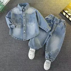 Spring Autumn DenimTracksuit for Boy Sets for Children Boy Children Kids Clothing 2 3 4 5 6 7 8 9Y